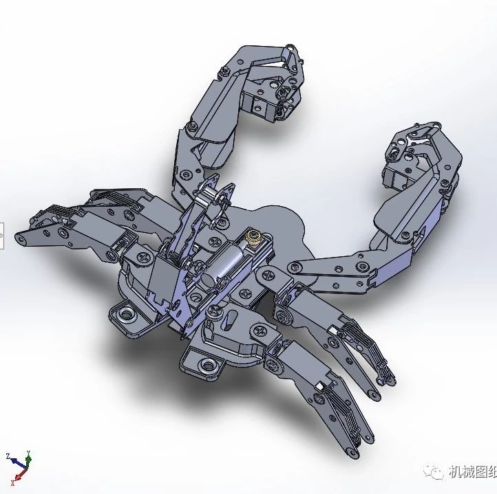 【生活艺术】钢铁摩羯钣金蝎子模型3D图纸 Solidworks设计