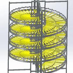 【工程机械】螺旋滑道无动力输送线3D模型图纸 STEP格式
