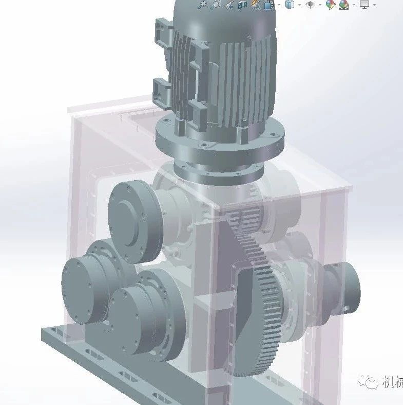 【工程机械】大功率齿轮箱3D图纸 Solidworks设计 附STP