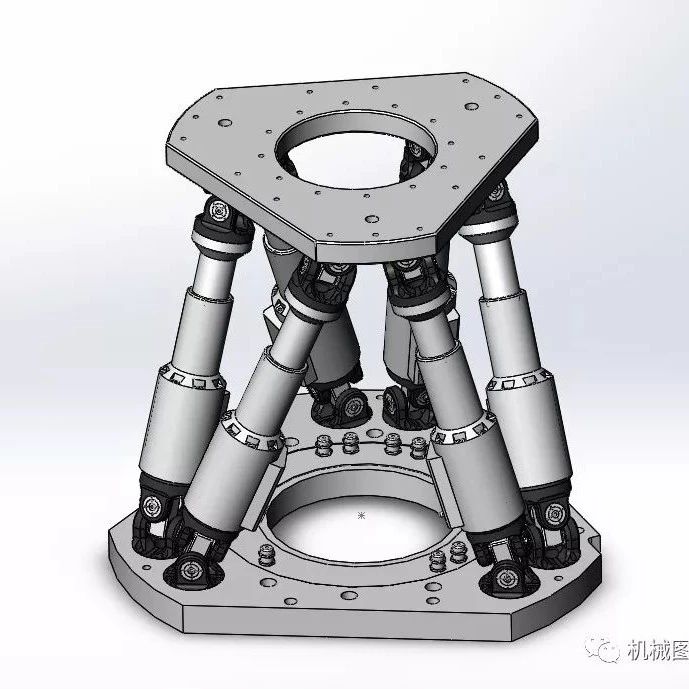 【机器人】斯图尔特机器人平台3D图纸 Solidworks设计