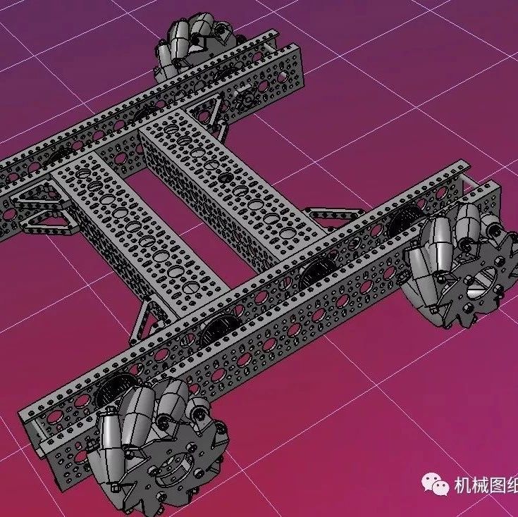 【工程机械】Drive Train Gobilda麦克纳姆轮小车底盘3D图纸 STEP格式