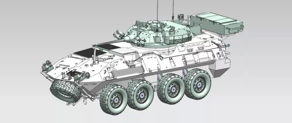 【其他车型】加拿大陆军LAV-III轮式装甲车模型3D图纸 UG设计 附IGS