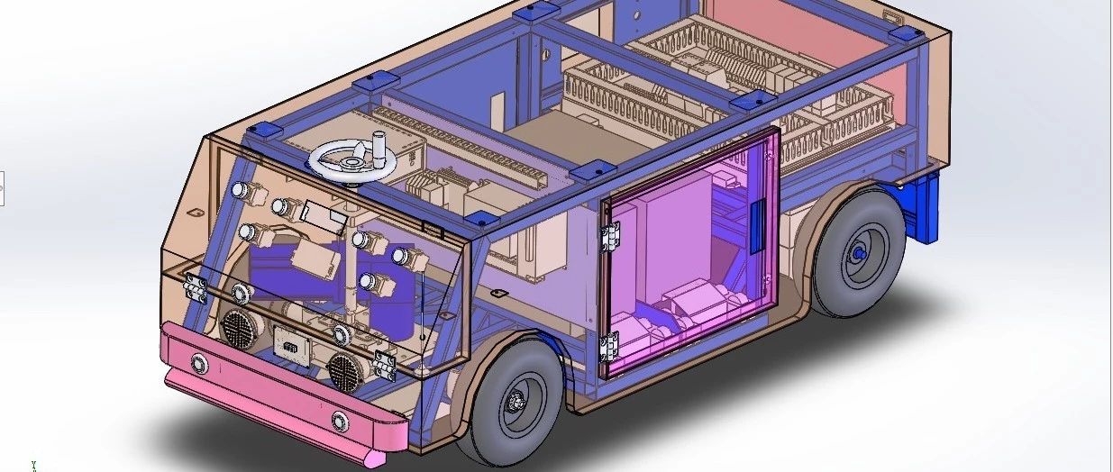 【工程机械】Agv自动导航车3D数模图纸 Solidworks设计 附STEP