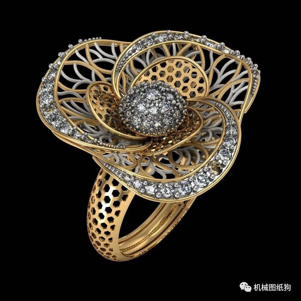【生活艺术】时尚戒指钻戒造型3D数模图纸 RHINO设计