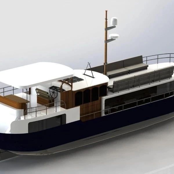 【海洋船舶】21米经典内河船模型3D图纸 Solidworks设计