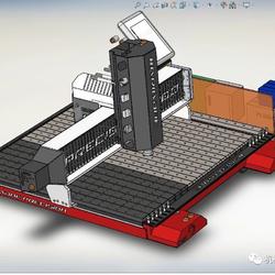 【工程机械】大幅面激光切割机3D图纸 Solidworks设计