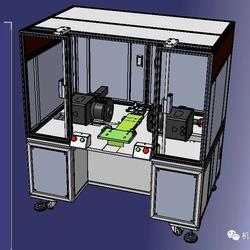 【工程机械】滑台进出载具的镭雕或焊接半自动机3D图纸 STEP格式