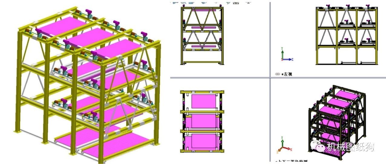 【工程机械】四层横移立体车 库3D数模图纸 Solidworks设计