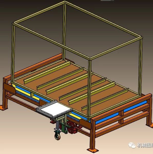 【工程机械】汽车座椅输送架3D图纸 STEP格式