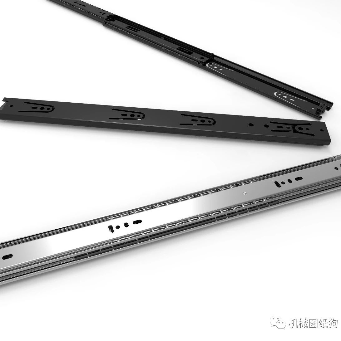 【工程机械】抽屉导轨结构3D图纸 Solidworks设计 附STEP