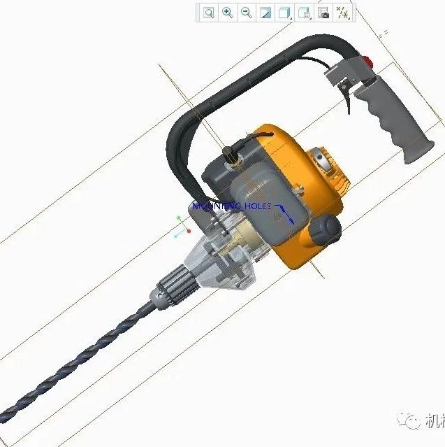 【工程机械】Drill电钻模型3D图纸 CREO设计
