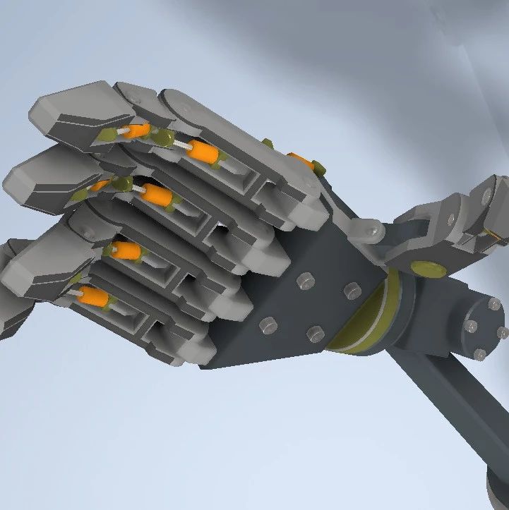 【机器人】Update Hand机械手臂手掌模型3D图纸 STP格式