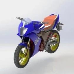 【其他车型】Suzuki Gixxer sf摩托车造型3D图纸 STEP格式