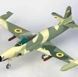 【飞行模型】Lockheed T-33教练机模型3D图纸 STEP格式