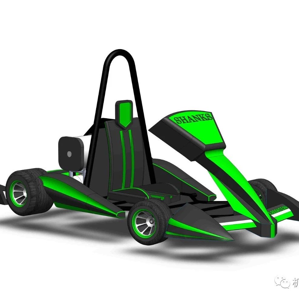 【卡丁赛车】Electric Gokart电动卡丁车简易模型3D图纸 IGS格式