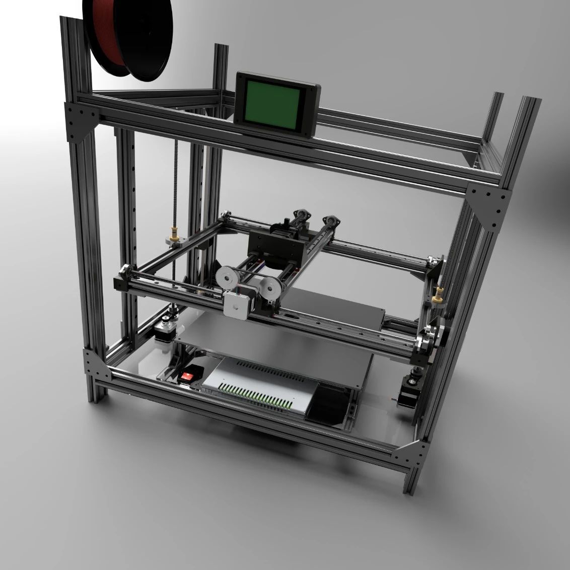 【工程机械】PrinterCNC 3D打印机3D图纸 STEP格式