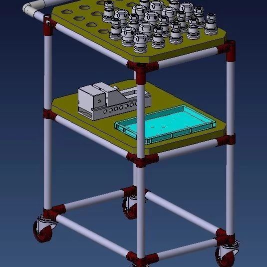 【工程机械】CNC工作台和推送车模型3D图纸 STP格式