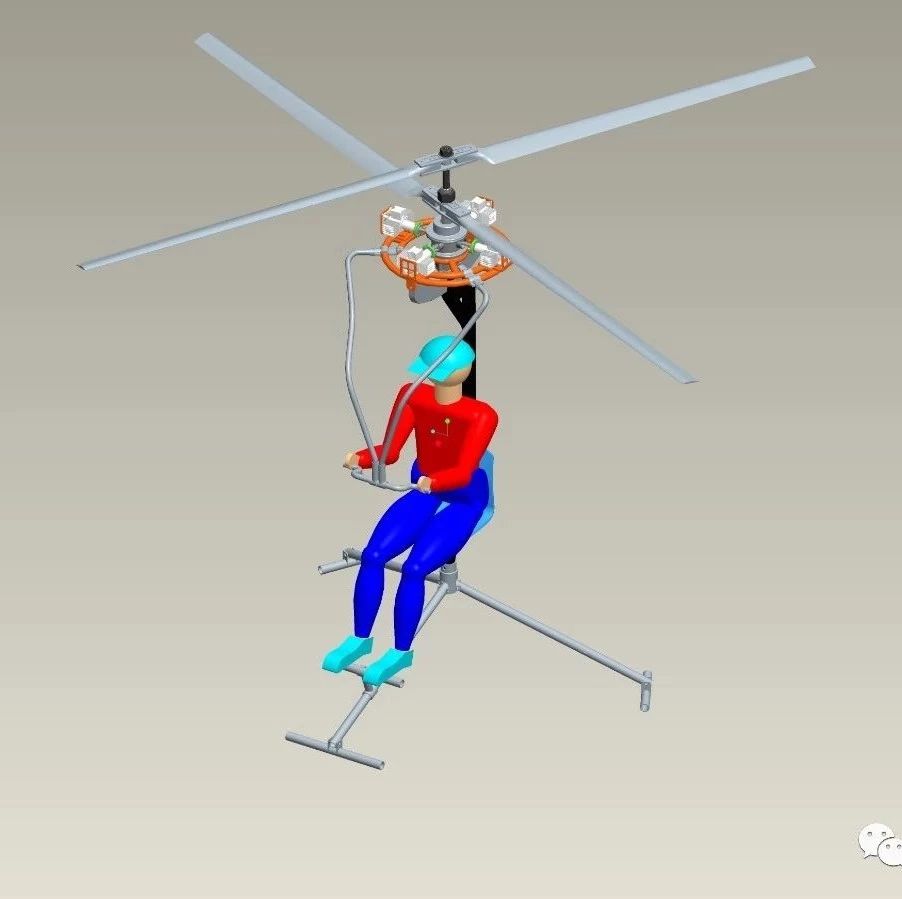 【飞行模型】共轴反转双旋翼直升机3D模型图纸 STP格式