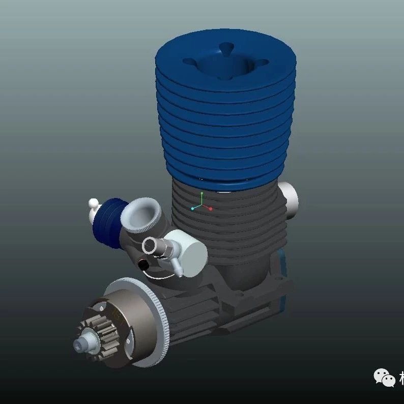 【发动机电机】Buggy遥控车发动机模型3D图纸 PROE设计 附STP格式