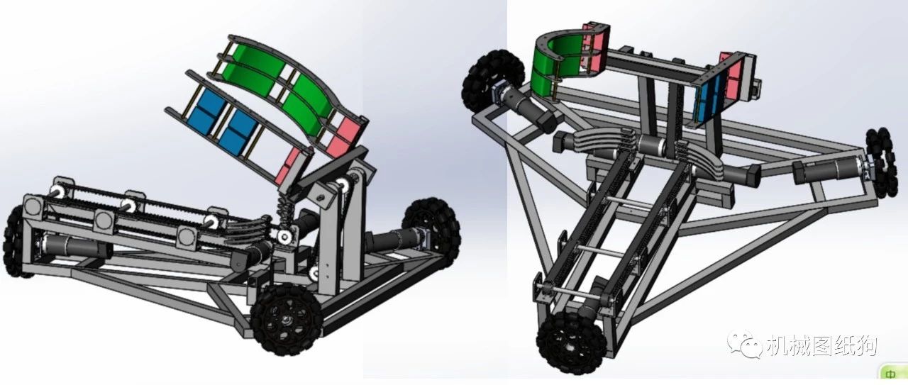 【机器人】Omnidirectional全向轮三角底盘小车3D数模图纸 STEP