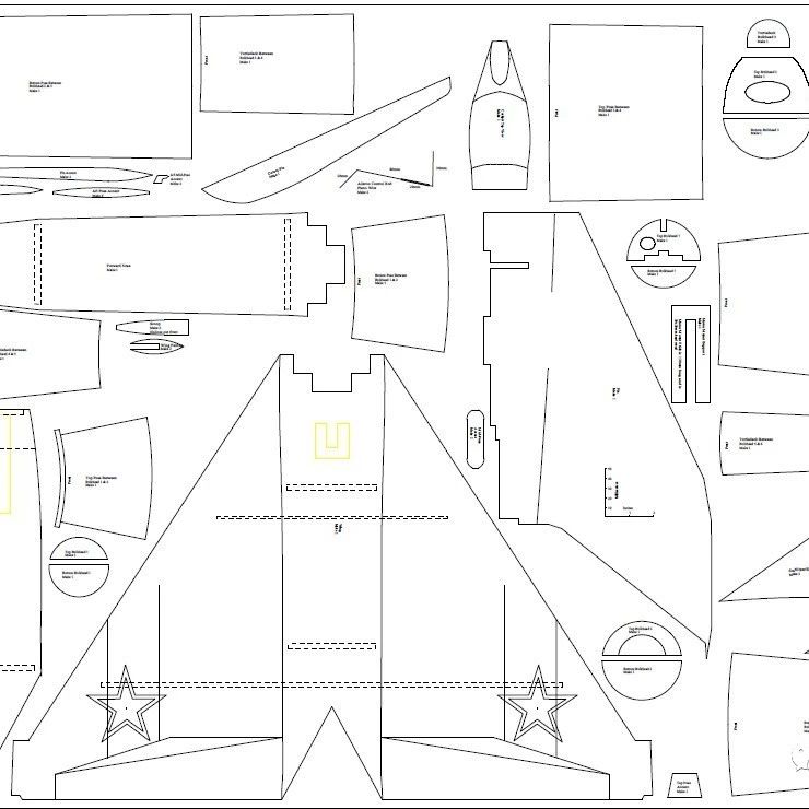 【飞行模型】MiG-21米格21战斗机航模制图纸 PDF格式