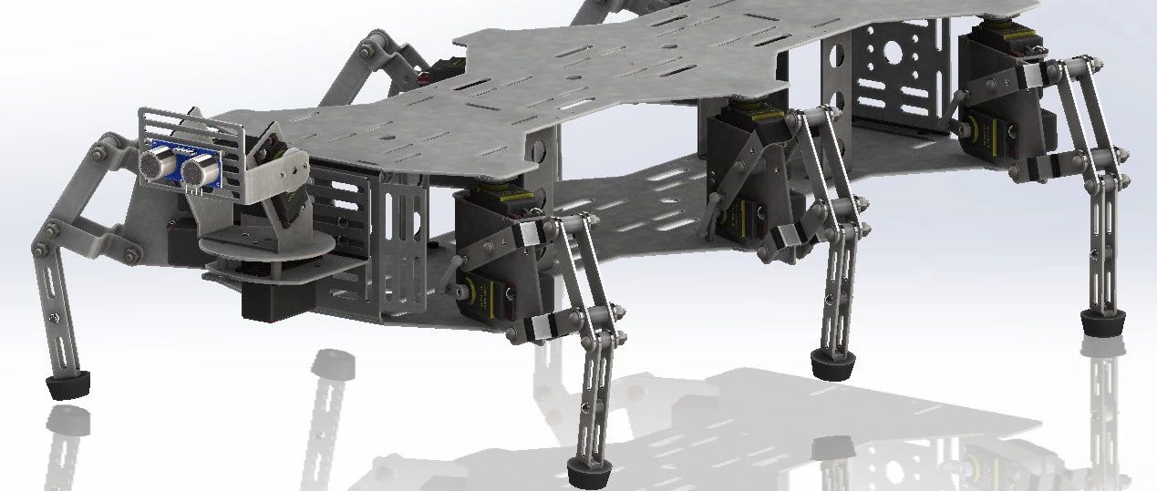 【机器人】HexCrawler 6足爬行机器人结构模型3D图纸 STEP格式