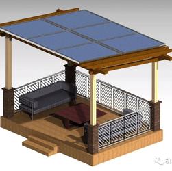 【生活艺术】户外太阳能板休闲亭子模型3D图纸 STP格式