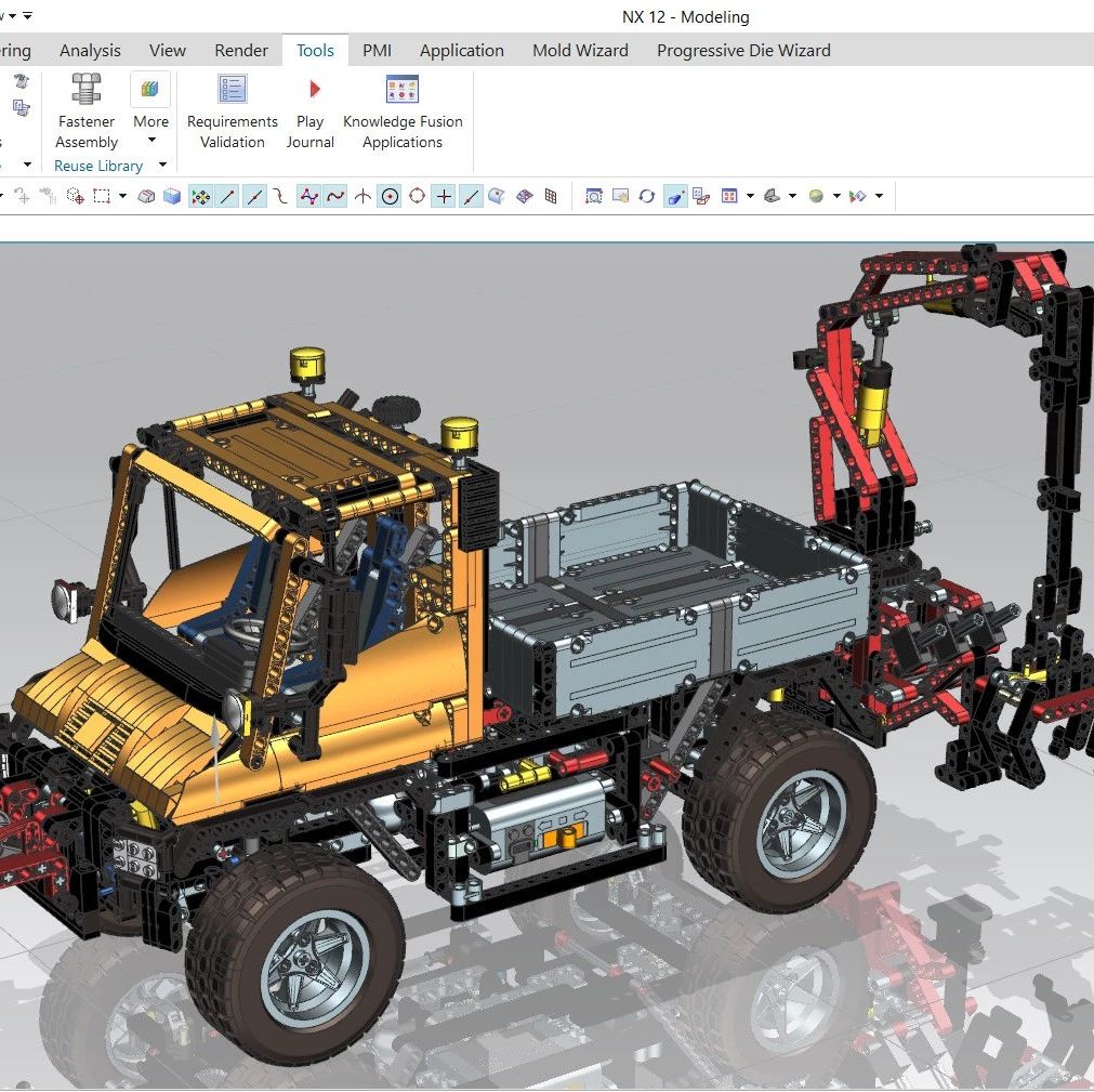 【工程机械】吊机卡车拼装玩具模型3D图纸 x_t格式