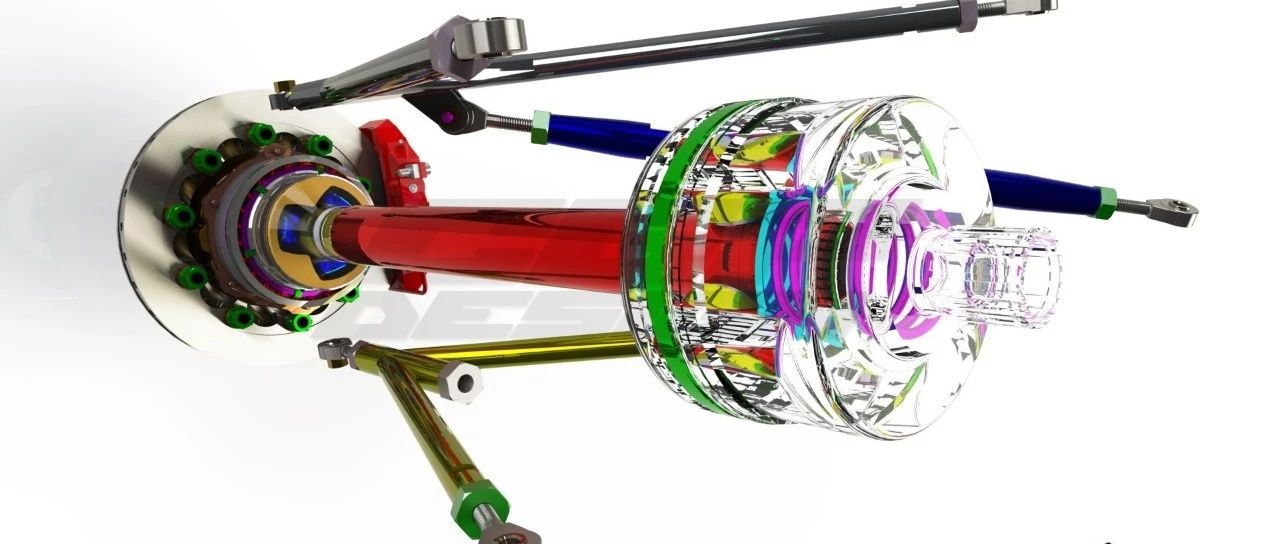 【工程机械】F1方程式赛车后轮连接结构3D数模图纸 Solidworks设计 附STP