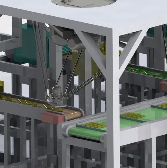 【工程机械】输送咖啡袋的机器人分拣线3D数模图纸 STEP格式