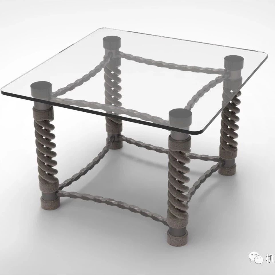 【生活艺术】Marble Glass小桌台模型3D图纸 STEP格式