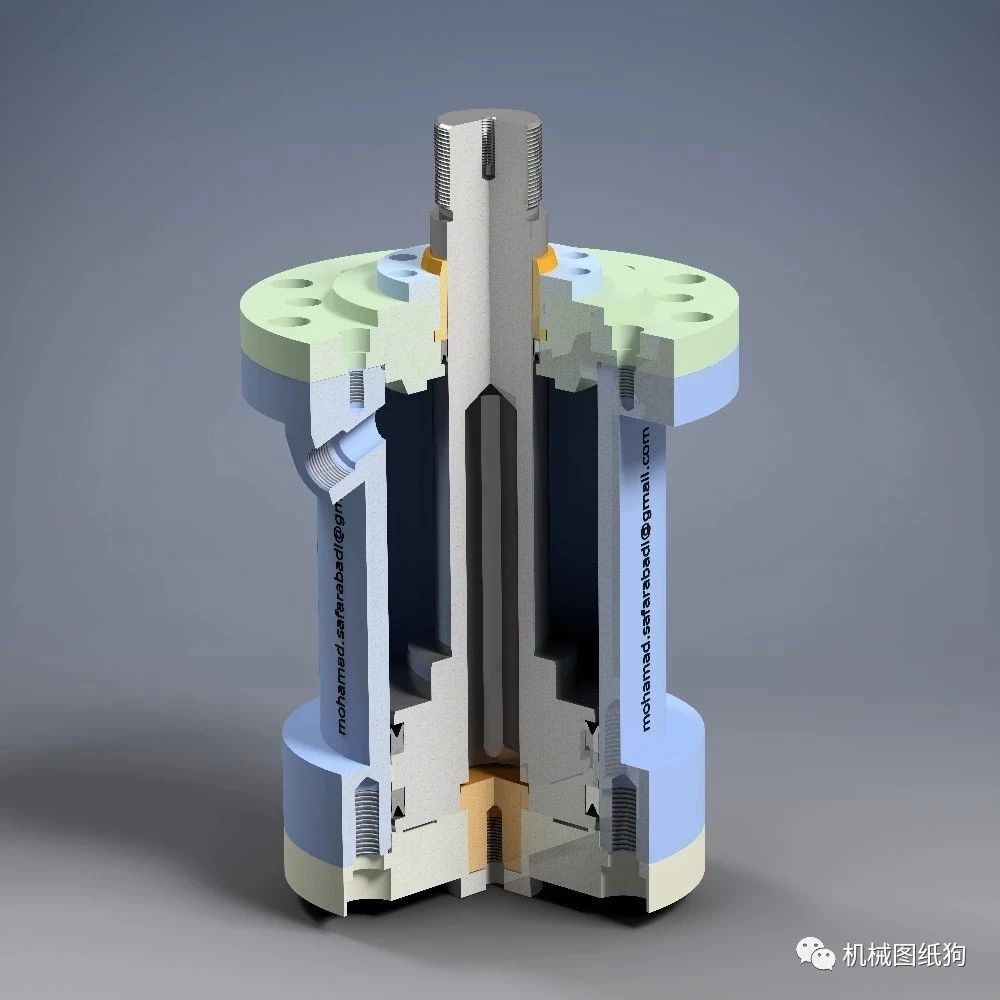 【泵缸阀杆】Hydraulic Cylinder液压缸模型3D图纸 INVENTOR等多种格式