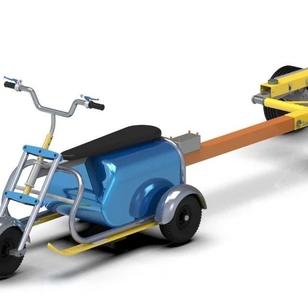 【其他车型】小型三轮车及其拖车模型3D图纸 STP格式