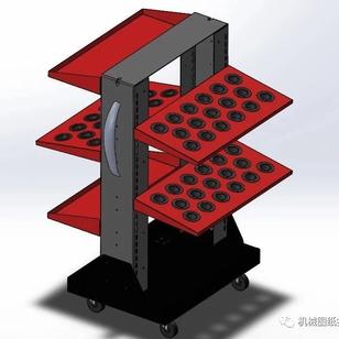 【工程机械】工具箱小推车模型3D图纸 Solidworks设计