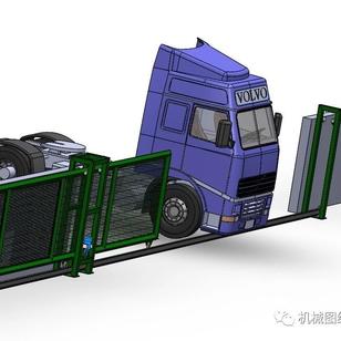 【工程机械】卡车与工厂自动大门3D数模图纸 Solidworks设计 附STEP