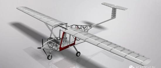 【飞行模型】Aircraft Structure单人飞机结构模型3D图纸 STP图纸
