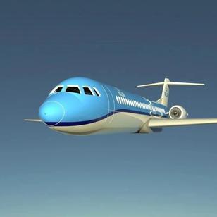 【飞行模型】Fokker F100福克飞机模型3D图纸 STP格式