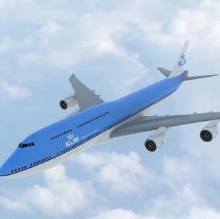 【飞行模型】波音Boeing-747 8-klm飞机简易模型3D图纸 STP IGS格式