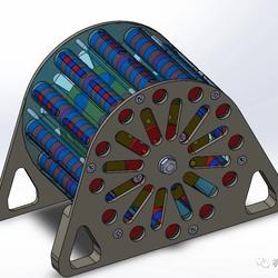 【发动机电机】V型门磁电机模型3D图纸 Solidworks设计