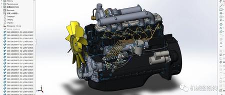 【发动机电机】柴油机MMZ D-260柴油发动机模型3D图纸 Solidworks设计