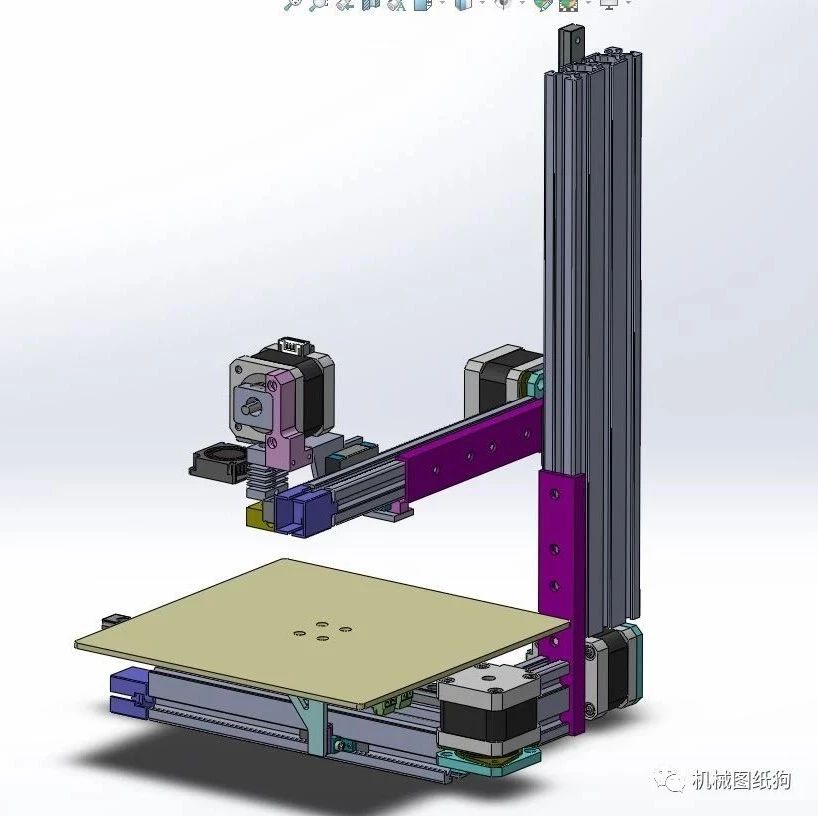 【工程机械】Cetus 3D打印机结构模型三维图纸 Solidworks设计