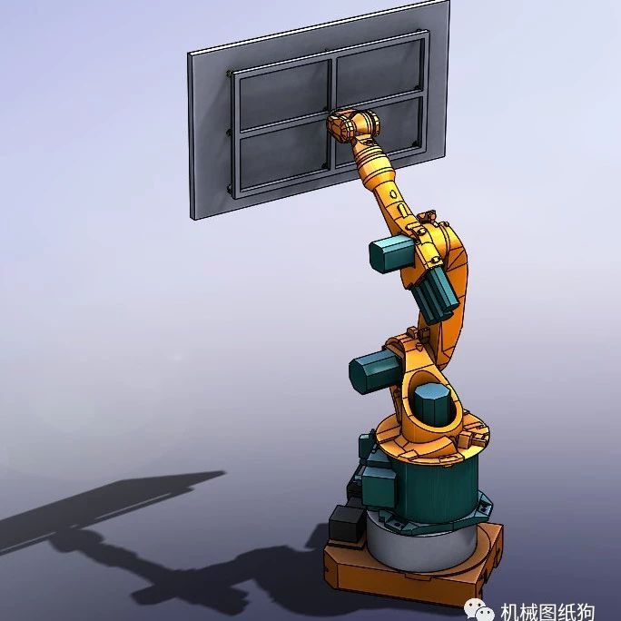 【机器人】KR16 六轴工业机器人搬运电视屏3D数模图纸 STEP IGS格式
