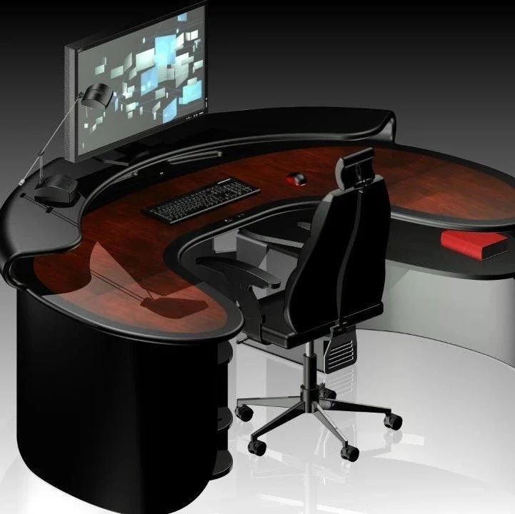 【生活艺术】环形电脑桌模型3D图纸 STP格式