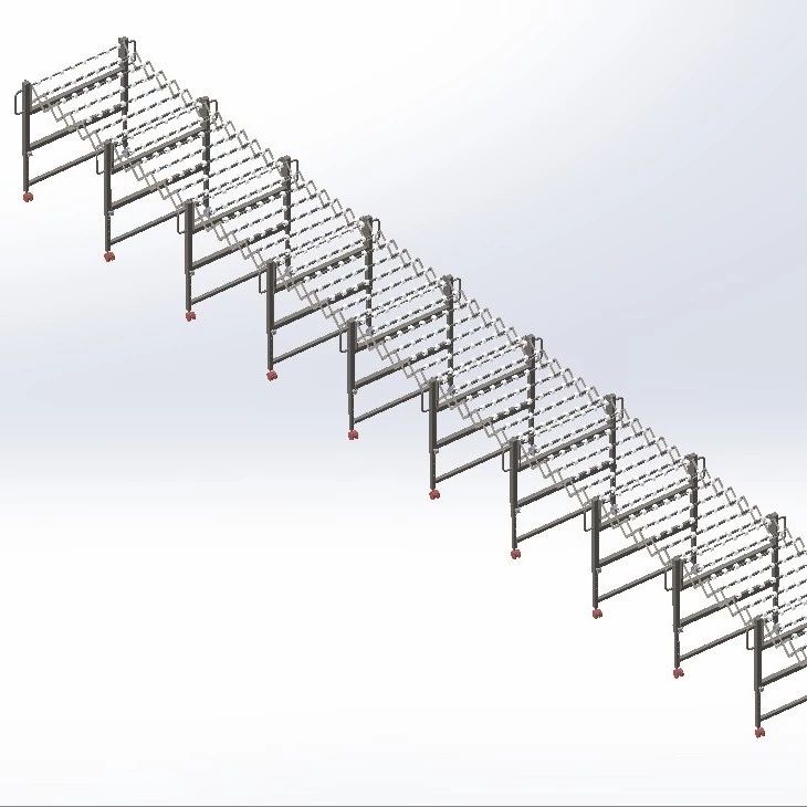 【工程机械】柔性伸缩物流传输带3D数模图纸 Solidworks设计