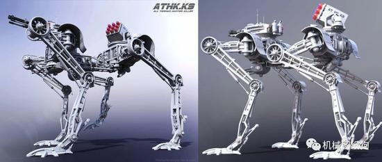 【机器人】ATHK K9科幻四足战斗机器人模型3D图纸 Solidworks设计