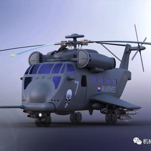 【飞行模型】HR-C25K Superskybull武装直升机模型3D图纸 STEP格式