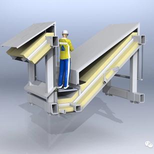 【工程机械】Industrial Roof工业支架3D数模图纸 STEP格式