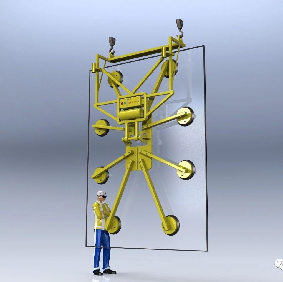 【工程机械】蜘蛛式玻璃吸盘模型3D图纸 Solidworks设计