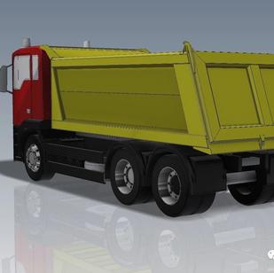 【工程机械】简易MAN翻斗自卸卡车模型3D图纸 STP格式