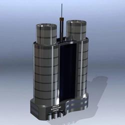 【工程机械】**型高楼大厦模型3D图纸 Solidworks设计